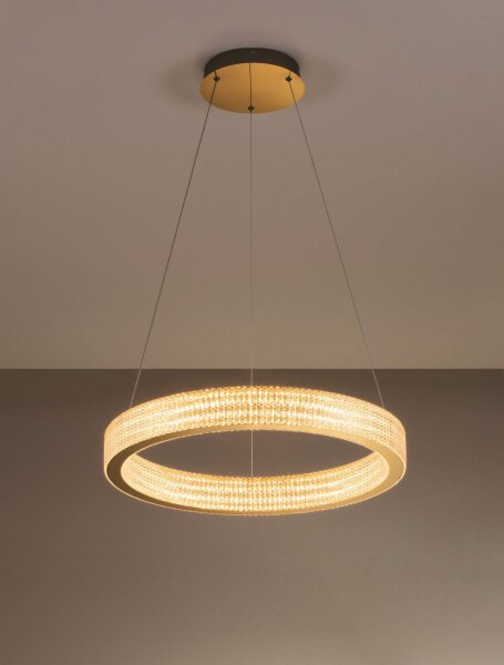 LED Kronleuchter in Gold Ø 60 cm dimmbar höhenverstellbar