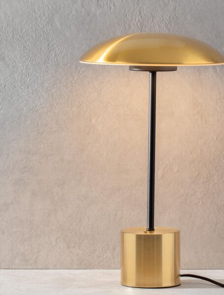 LED Tischlampe 44 cm in Schwarz Gold Metall warmweiß Modern