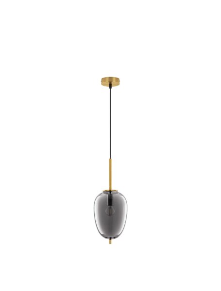 Pendelleuchte E27 15,8 cm breit in Gold Grau Retro KENNA