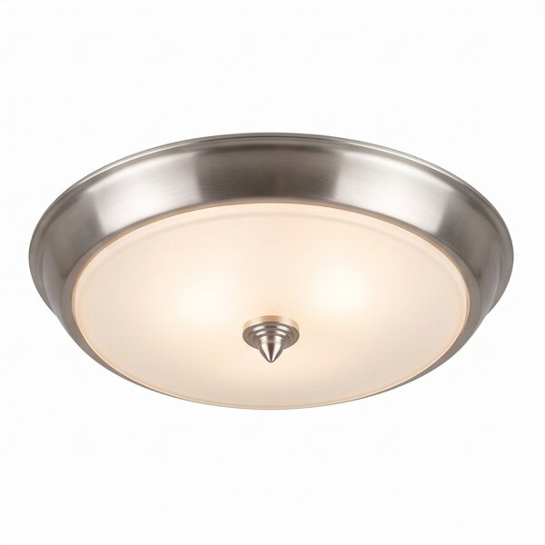 Lampe de salon verre rond Ø30cm en nickel ELENI