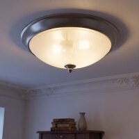 Lampe de salon verre rond Ø30cm en nickel ELENI