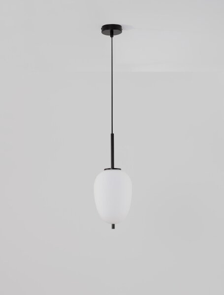 Pendelleuchte 15,8 cm breit E14 Schwarz Weiß Retro