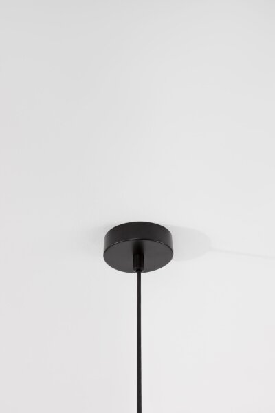 Hängelampe E14 Schwarz Weiß 16,5 cm breit Retro Glas Metall