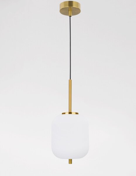 Hängelampe in Gold Weiß 16,5 cm breit E14 höhenverstellbar