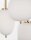 Pendelleuchte 30 cm breit E14 in Gold Weiß Retro Glas Metall