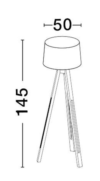 Stehlampe Dreibein E27 145 cm Natur Weiß Skandinavisch