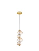 LED H&auml;ngelampe in Gold Bernstein 16 cm breit dimmbar...