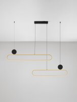 LED Pendelleuchte 121 cm lang in Schwarz Gold dimmbar KIRBY
