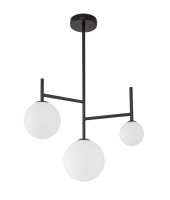 Deckenlampe rund G9 49 cm breit Schwarz Wei&szlig; Glas 3...