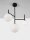 Deckenlampe rund G9 49 cm breit Schwarz Weiß Glas 3 flammig