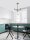Deckenlampe rund G9 49 cm breit Schwarz Weiß Glas 3 flammig