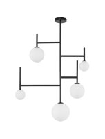 Deckenleuchte Schwarz Wei&szlig; 73 cm breit G9 Glas rund...