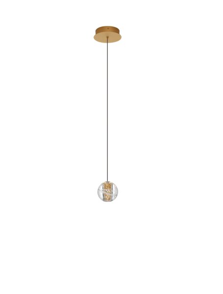 LED Pendelleuchte rund Ø 12 cm in Gold Schwarz warmweiß