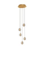 LED H&auml;ngeleuchte in Gold Schwarz 31 cm breit dimmbar...