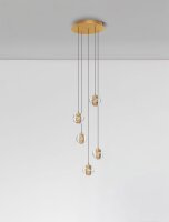 LED Hängeleuchte in Gold Schwarz 31 cm breit dimmbar...