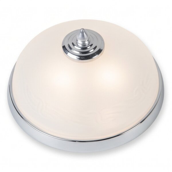 Plafonnier Blanc Verre Ø18cm rond petit salon