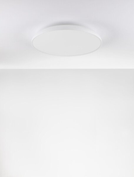 LED Deckenlampe Weiß Ø 60 cm dimmbar rund warmweiß Aluminium