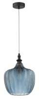 Pendelleuchte E27 &Oslash; 24 cm Schwarz Blau...