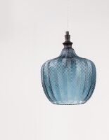 Pendelleuchte E27 Ø 24 cm Schwarz Blau...