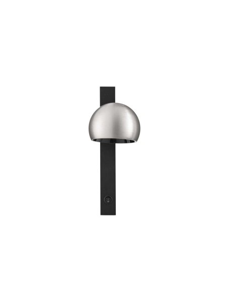 LED Wandlampe rund 26 cm breit in Schwarz Nickel warmweiß