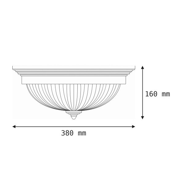 Plafonnier Blanc Rond Verre strié Ø38cm ELENI