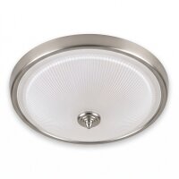 Plafonnier Blanc Rond Verre strié Ø38cm ELENI