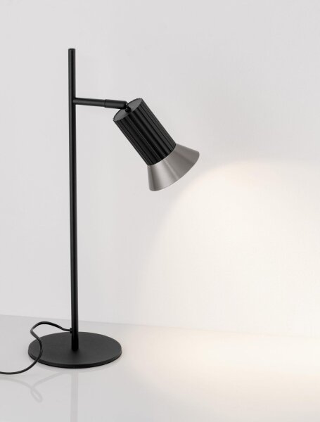 Schreibtischlampe in Schwarz Bronze GU10 schwenkbar 50 cm
