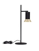 Tischleuchte GU10 schwenkbar 50 cm in Schwarz Gold Aluminium