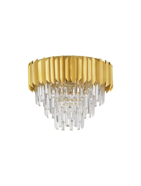 Deckenlampe in Gold Ø 50 cm E14 Klassisch Kristall 6 flammig