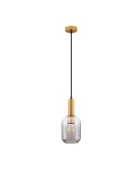 Pendelleuchte E27 &Oslash; 14 cm in Gold Grau...