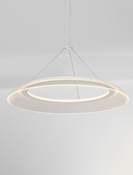 LED Hängelampe Retro Ø 60 cm Weiß höhenverstellbar Ring