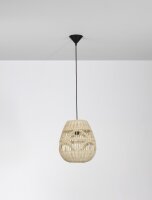 Pendelleuchte rund E27 Ø 30 cm Schwarz Beige...