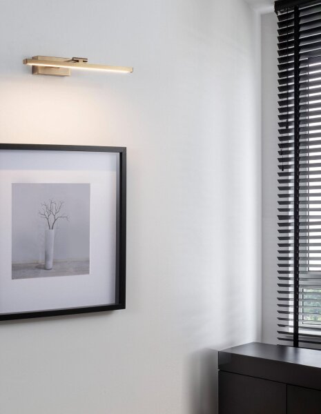 LED Wandlampe 38 cm breit in Antik Messing Metall warmweiß