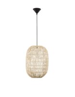 Runde Pendelleuchte E27 &Oslash; 30 cm Schwarz Beige...