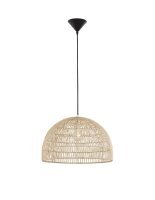 H&auml;ngelampe Schwarz Beige &Oslash; 40 cm E27 Rattan...