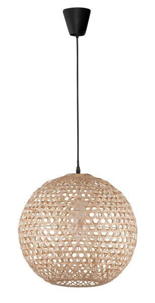 Hängeleuchte Schwarz Beige Ø 40 cm E27 höhenverstellbar rund