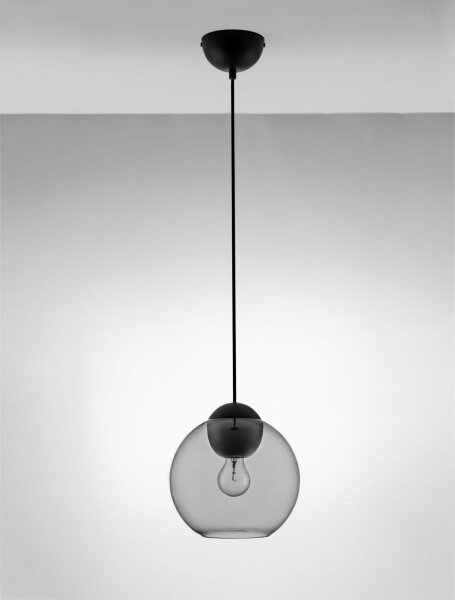 Pendelleuchte E27 Ø 24 cm Schwarz Grau höhenverstellbar