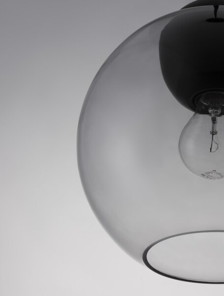 Pendelleuchte E27 Ø 24 cm Schwarz Grau höhenverstellbar