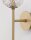 Wandlampe rund G9 35 cm hoch in Gold Vintage Klarglas Metall