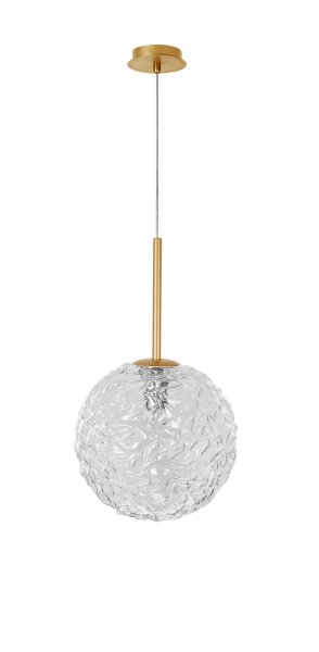 Hängelampe Vintage in Gold Ø 30 cm G9 Klarglas Metall rund