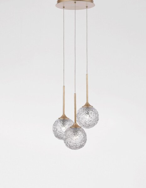 Pendelleuchte Klarglas Metall G9 in Gold 32 cm breit Vintage