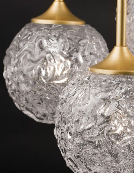 Pendelleuchte Klarglas Metall G9 in Gold 32 cm breit Vintage