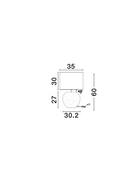 Tischlampe Retro E27 60 cm Creme Weiß Gips Stoffschirm