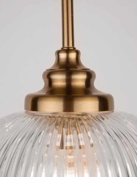 Hängelampe Vintage in Gold Ø 18 cm E14 Klarglas Metall