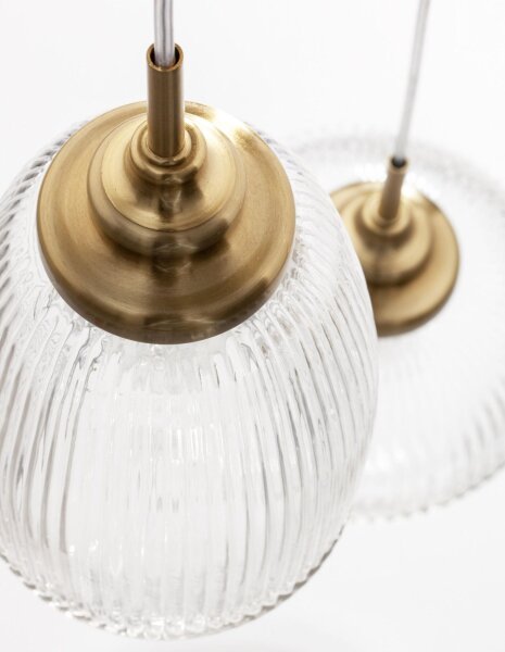 Pendelleuchte Klarglas Metall E14 in Gold 49 cm breit MAIRA