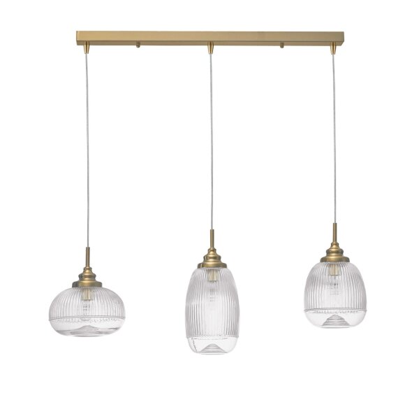 Hängelampe E14 76 cm lang in Gold höhenverstellbar Vintage