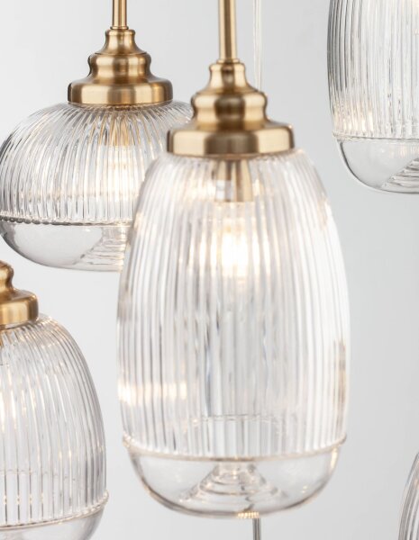 Hängeleuchte 51 cm breit E14 in Gold höhenverstellbar