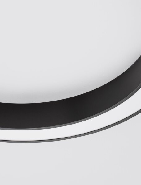 LED Deckenleuchte Schwarz Ø 80 cm dimmbar Ring Farbwechsel