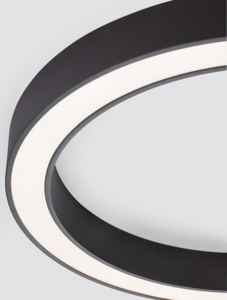 LED Deckenleuchte Schwarz Ø 80 cm dimmbar Ring Farbwechsel
