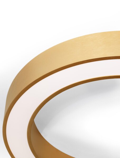 LED Deckenleuchte in Gold Ø 60 cm dimmbar Ring Farbwechsel